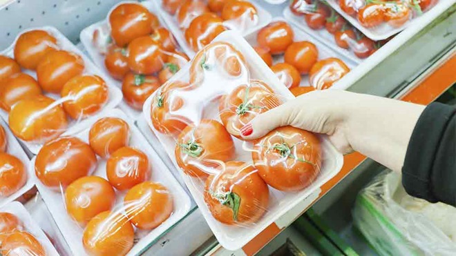 tomatoes wrapped in plastic